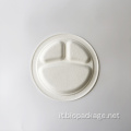 Piastre di bagassa rotonda compostabile 9 "piatti bianchi